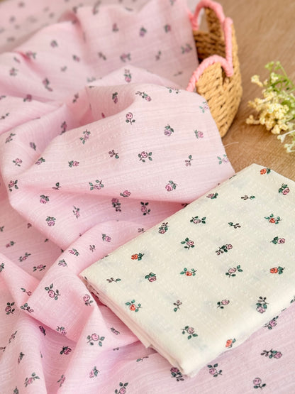 Embroidered Cotton Blush Petals