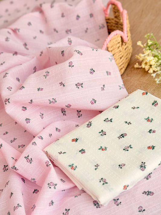 Embroidered Cotton Blush Petals