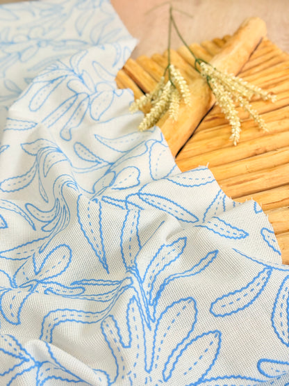 Artisanal Printed Linen Quiet Embroidery