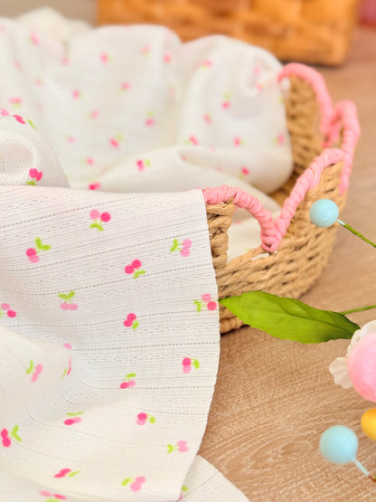 Printed Cotton Jersey Sweet Cherries