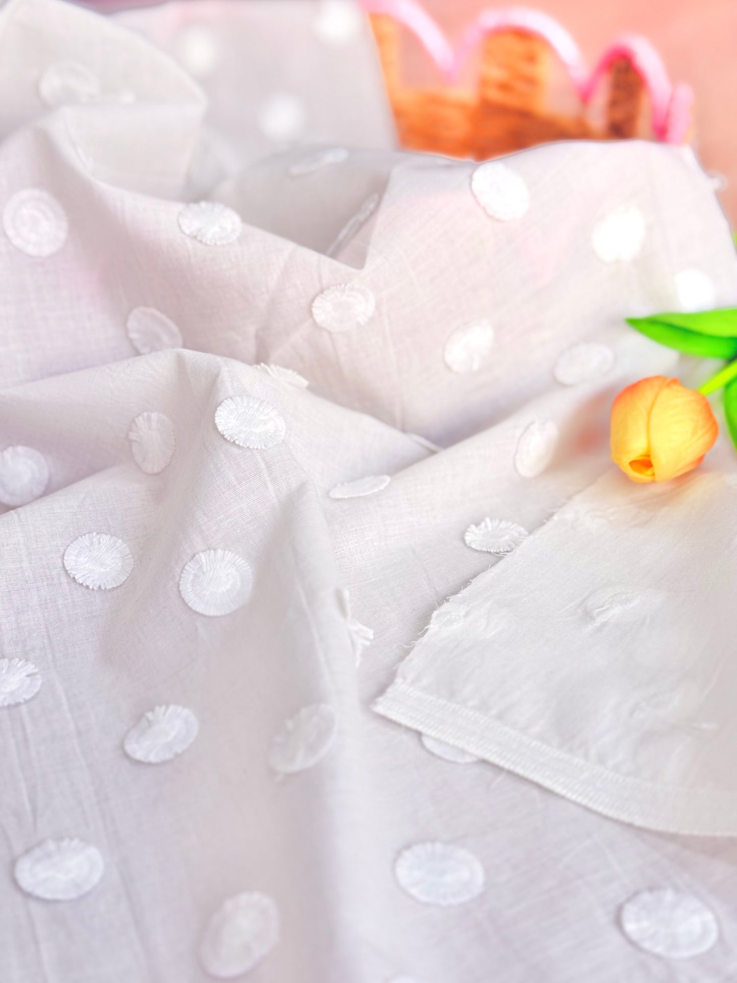 Embroidered Cotton White 28