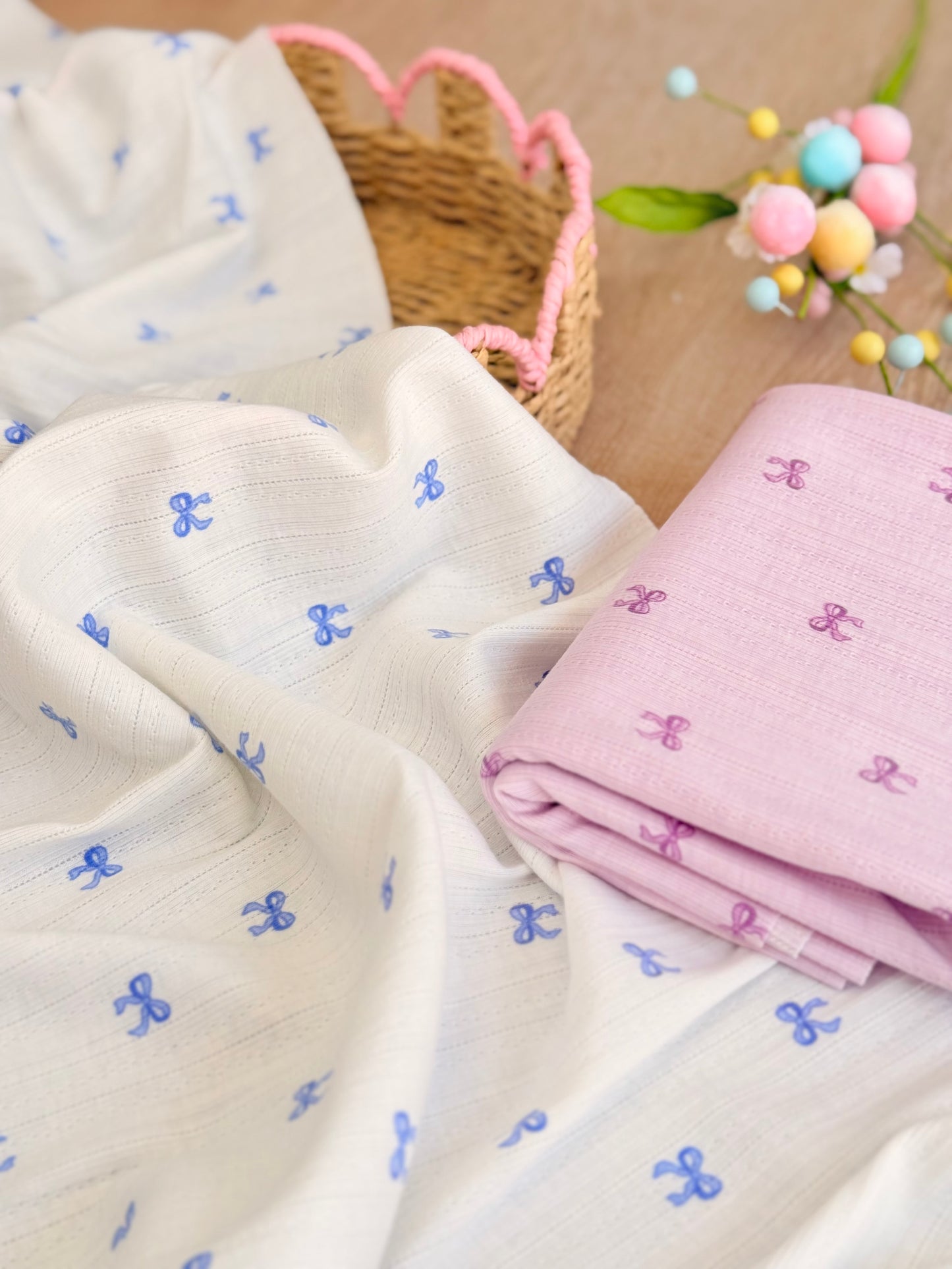 Printed Cotton Jersey Little Bows