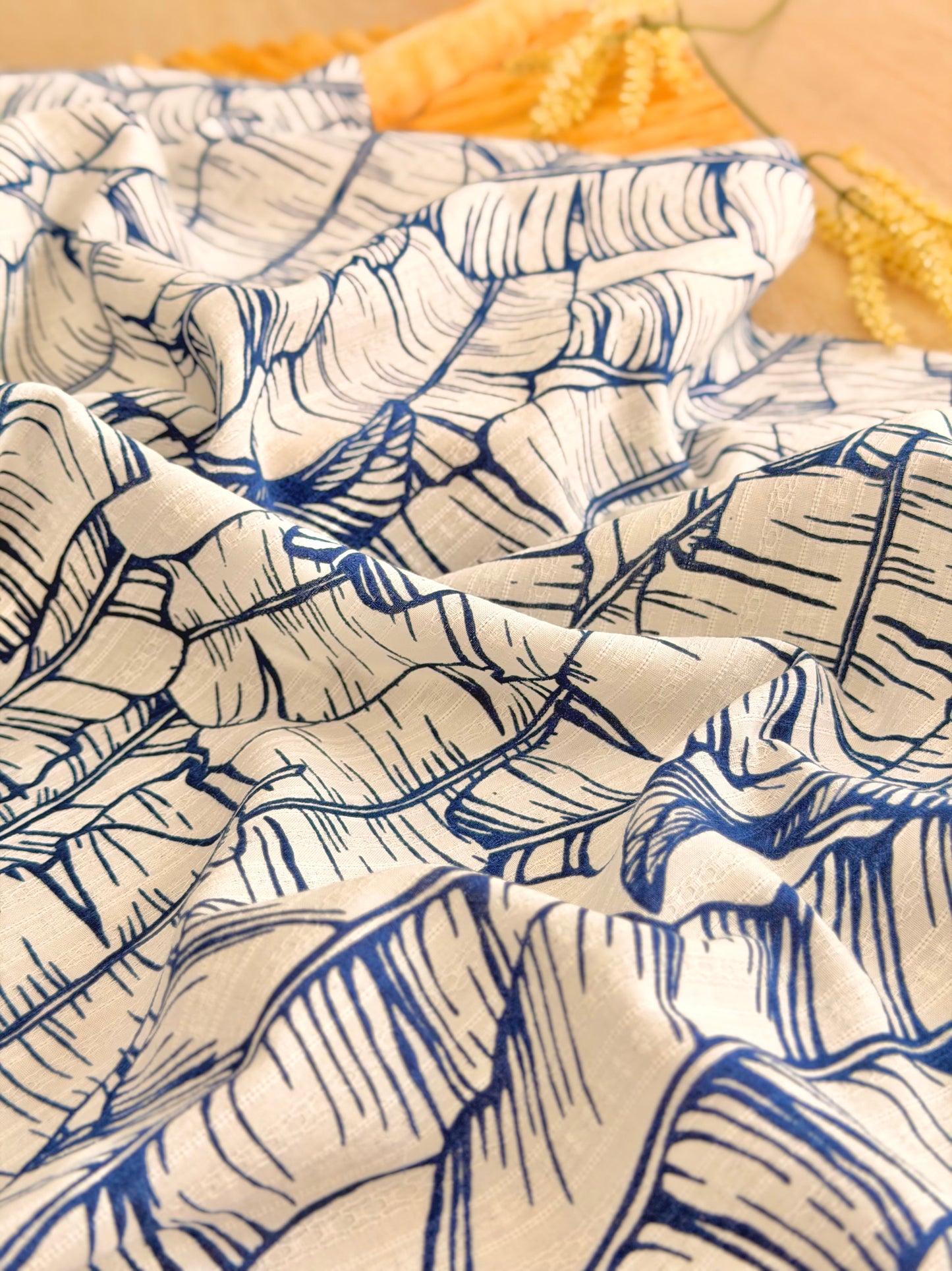 Embroidered Cotton Banana Grove