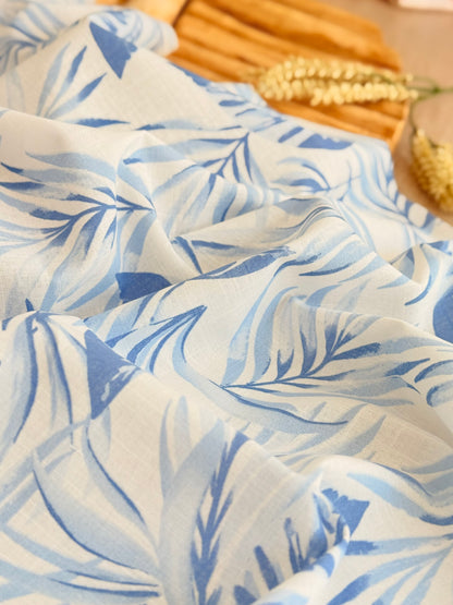 Printed Linen Blue Breeze