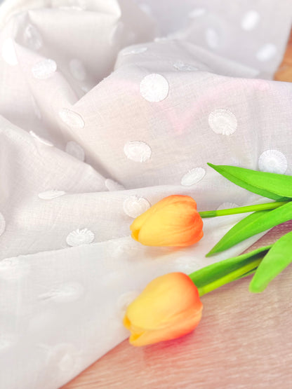 Embroidered Cotton White 28