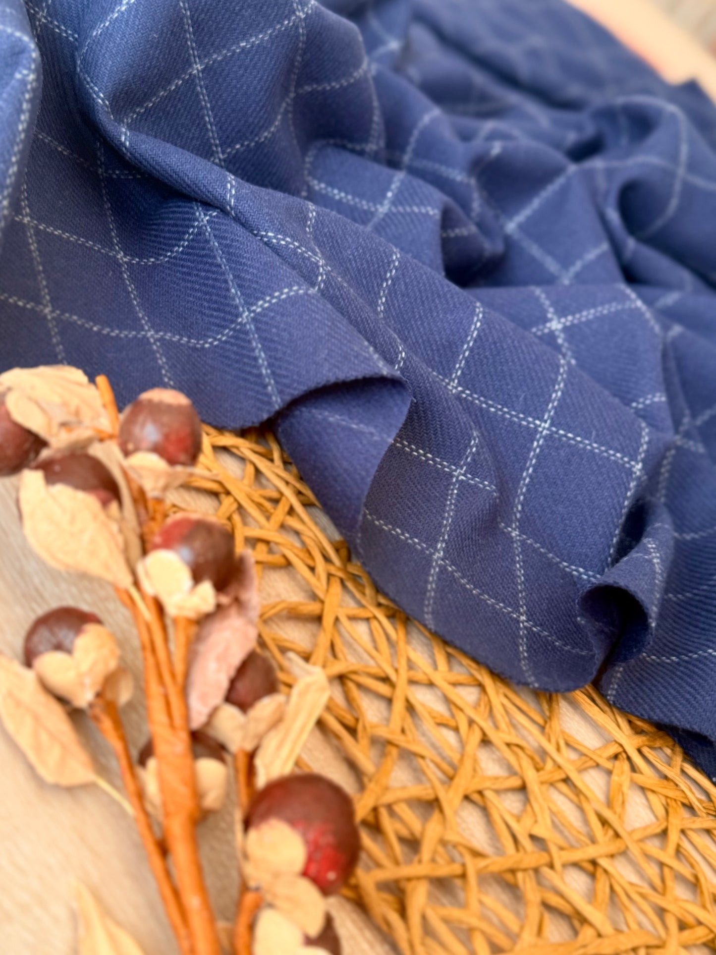 Paño de Lana Navy Windowpane