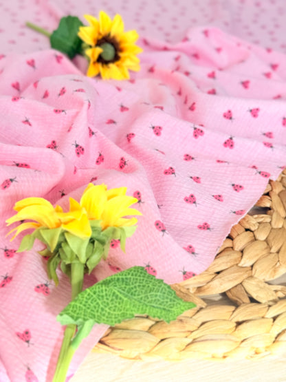 Knitted Seersucker Ladybug Garden