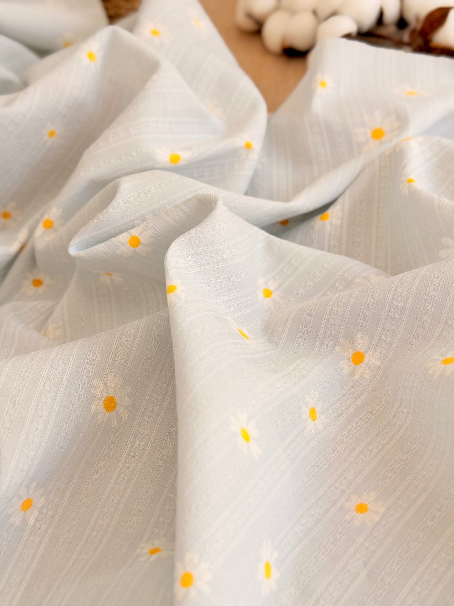 Embroidered Cotton Daisy Blush