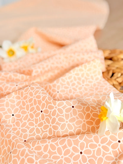 Printed Holl Out Cotton Spring Petals