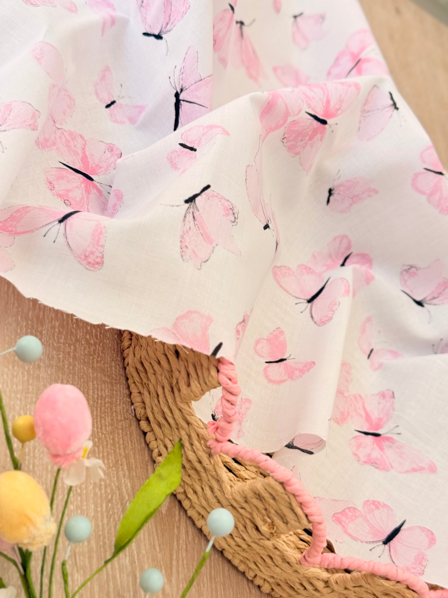 Printed Cotton Blush Butterflies