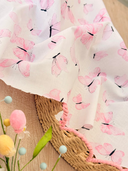 Printed Cotton Blush Butterflies
