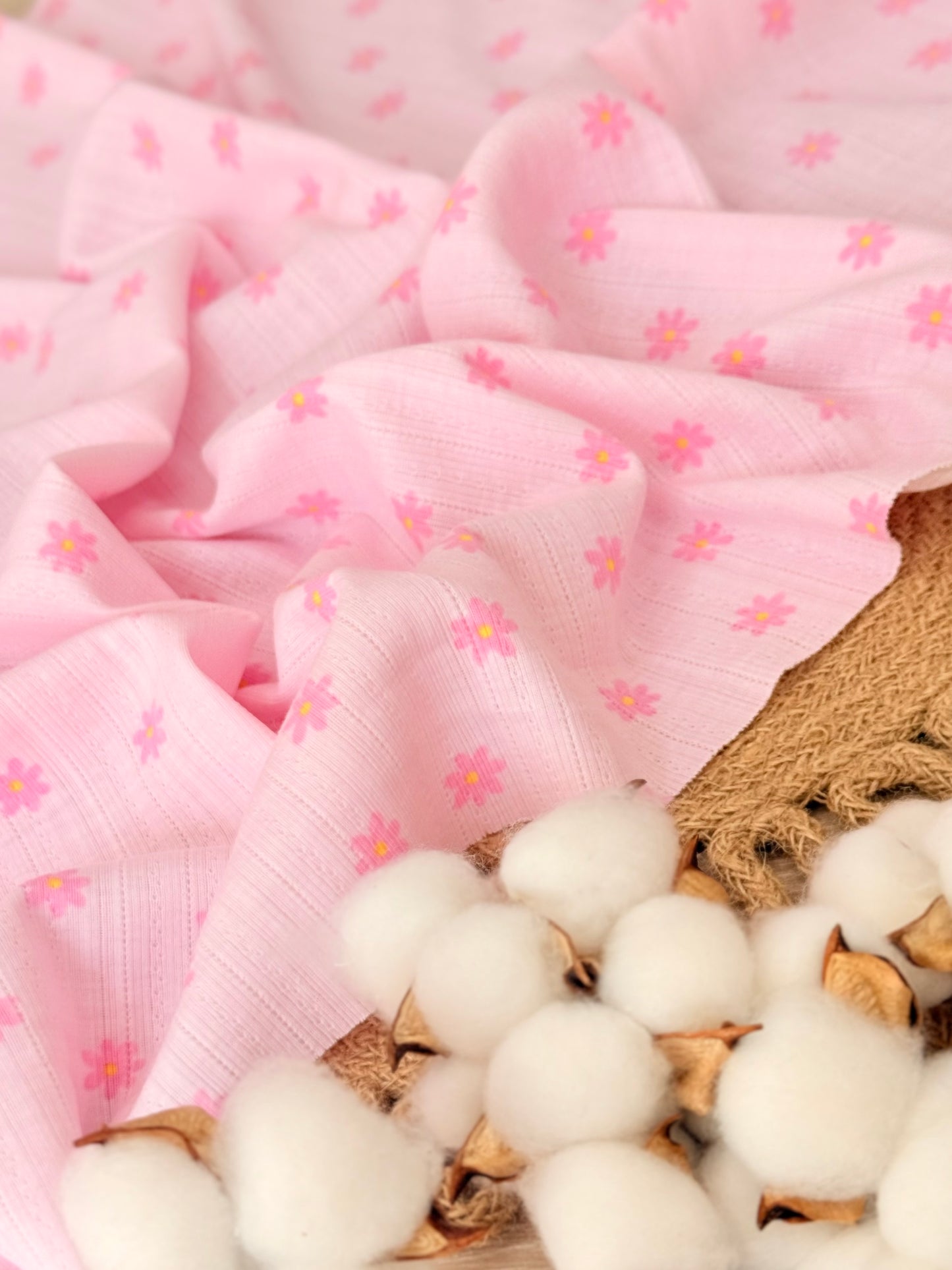 Printed Cotton Jersey Daisy Wishes