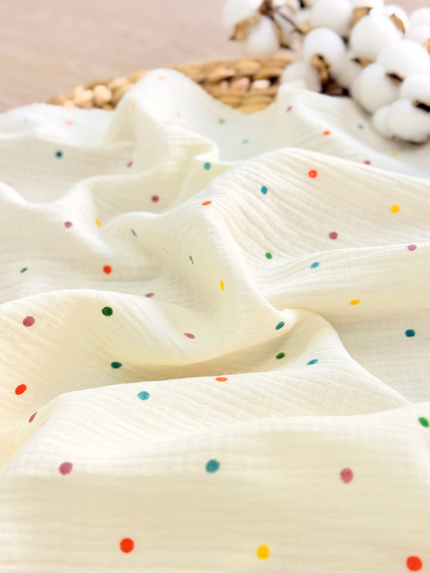 Muselina Rainbow Dots