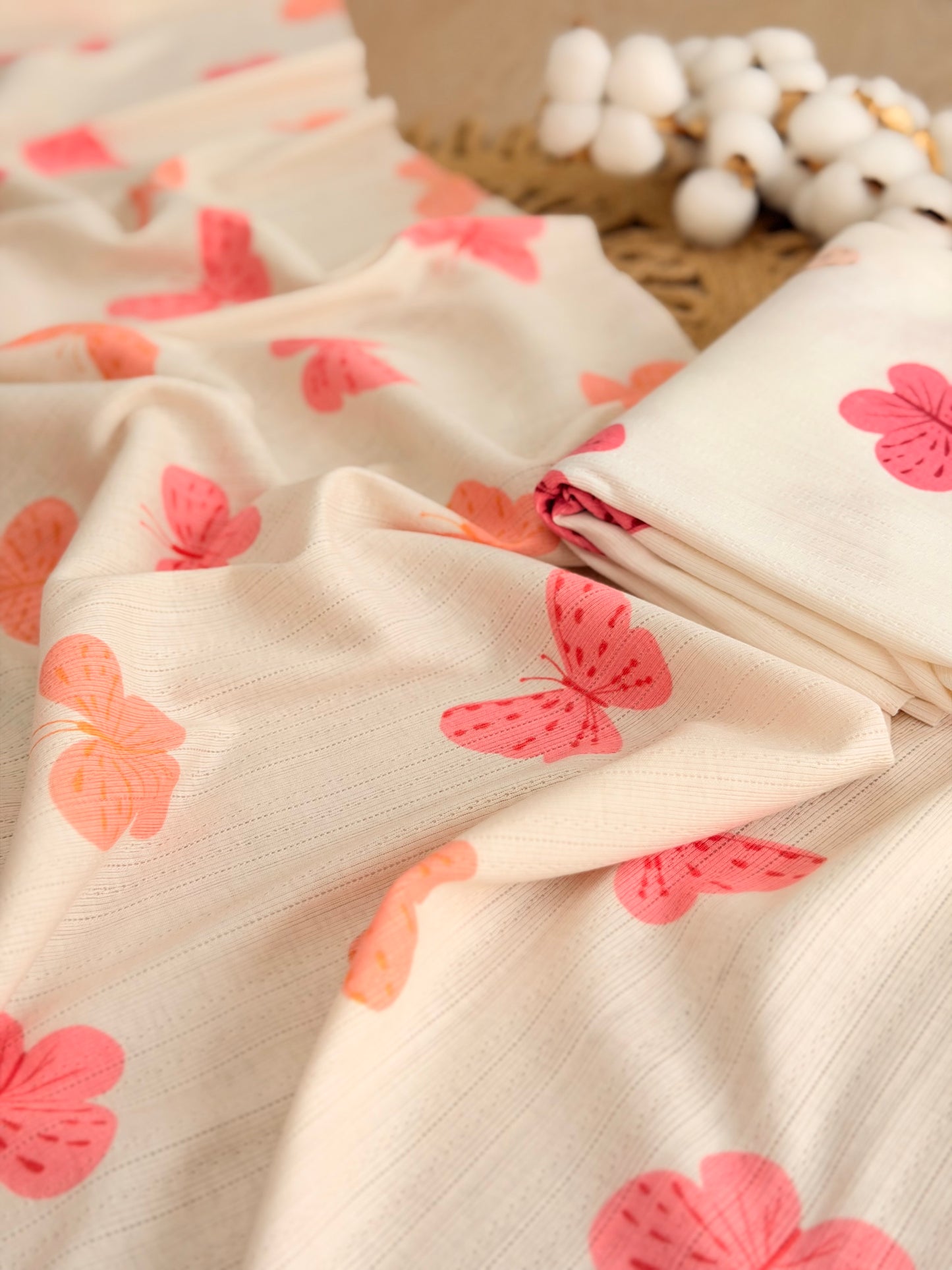Printed Cotton Jersey Flutter Glow
