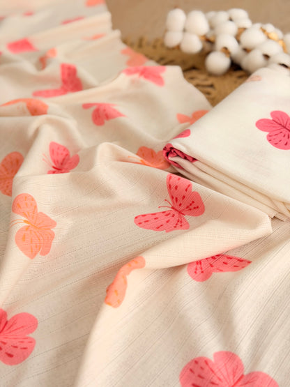 Printed Cotton Jersey Flutter Glow