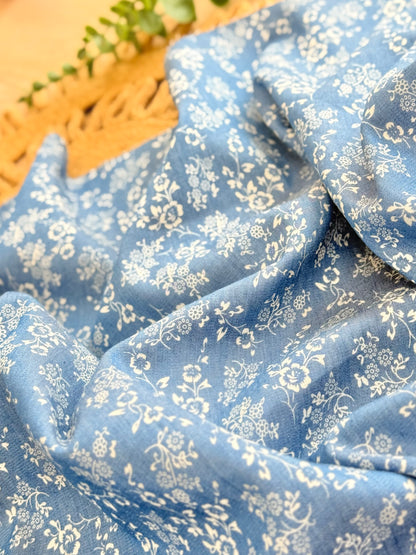 Printed Denim Cottage Bloom