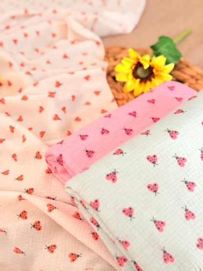 Knitted Seersucker Ladybug Garden