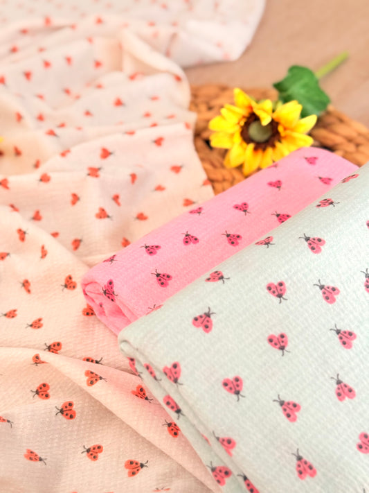 Knitted Seersucker Ladybug Garden