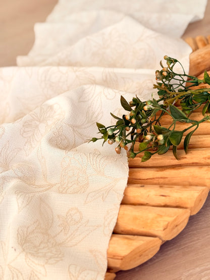Artisanal Printed Linen Pastel Petals