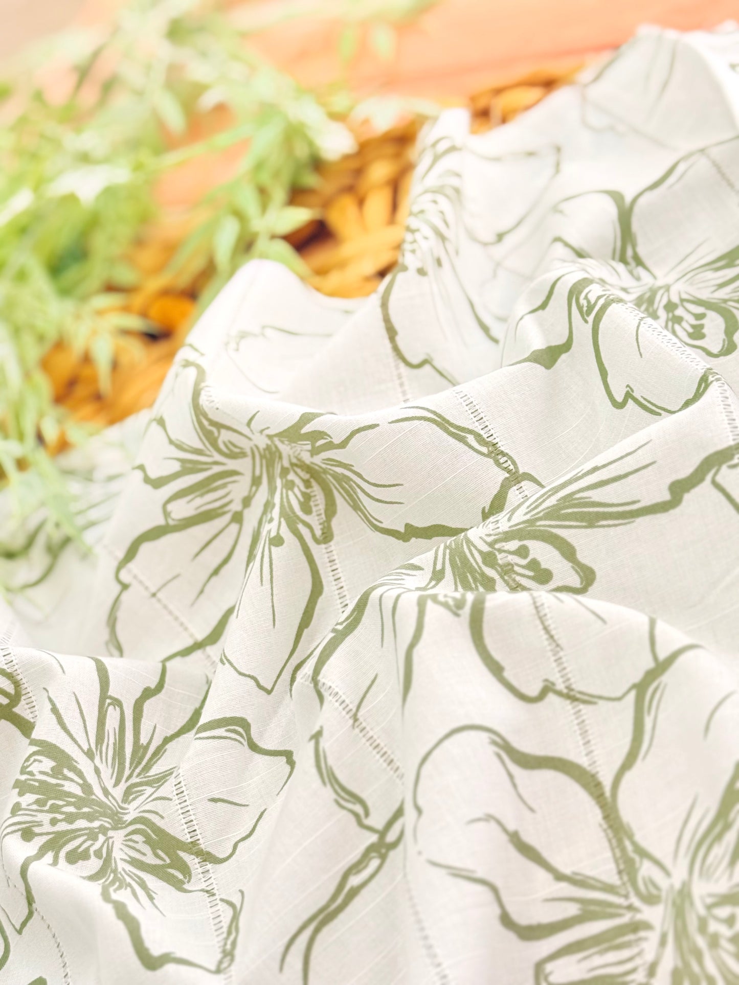 Embroidered Cotton Bloom Lines