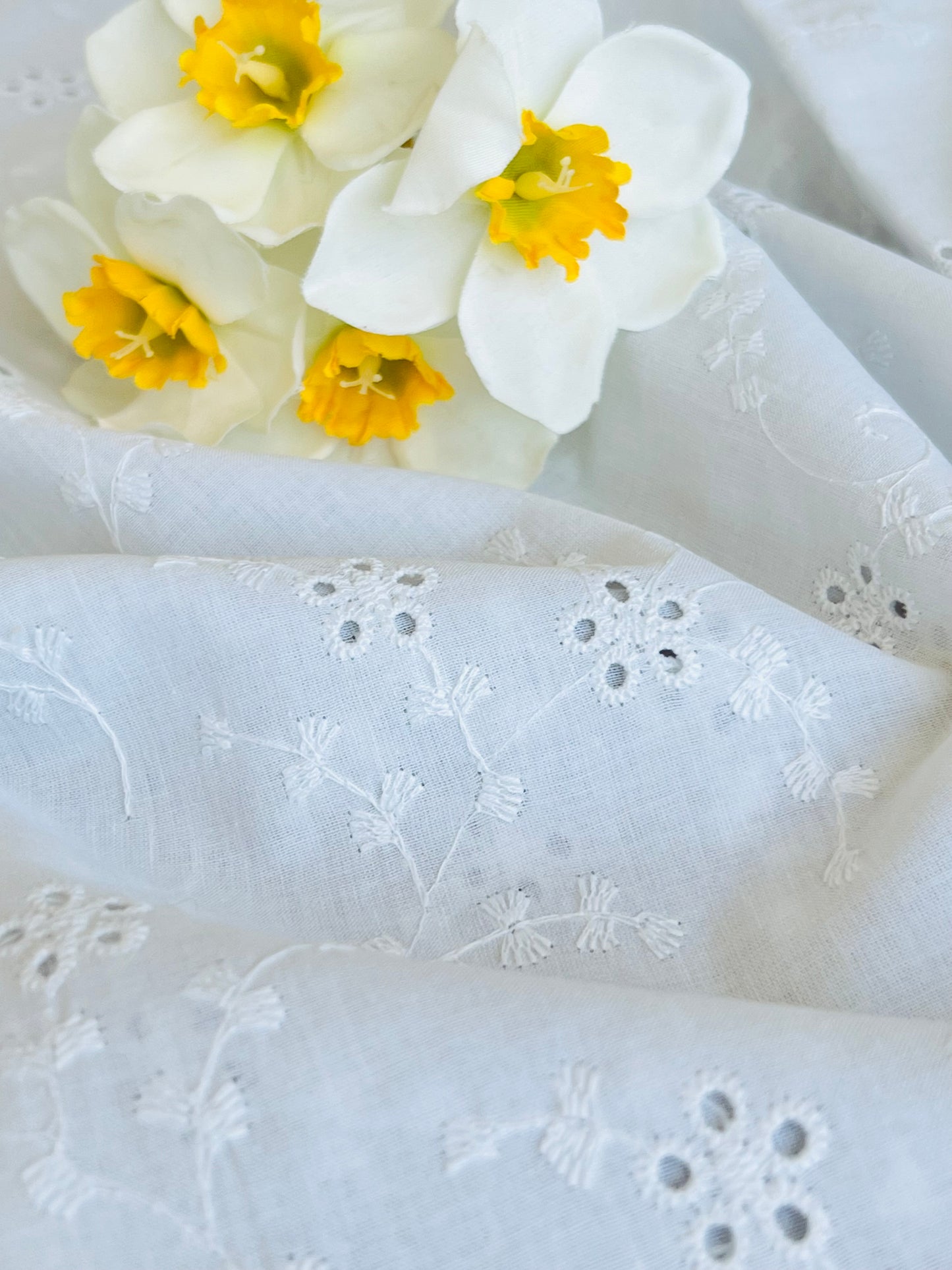 Embroidered Cotton White 12