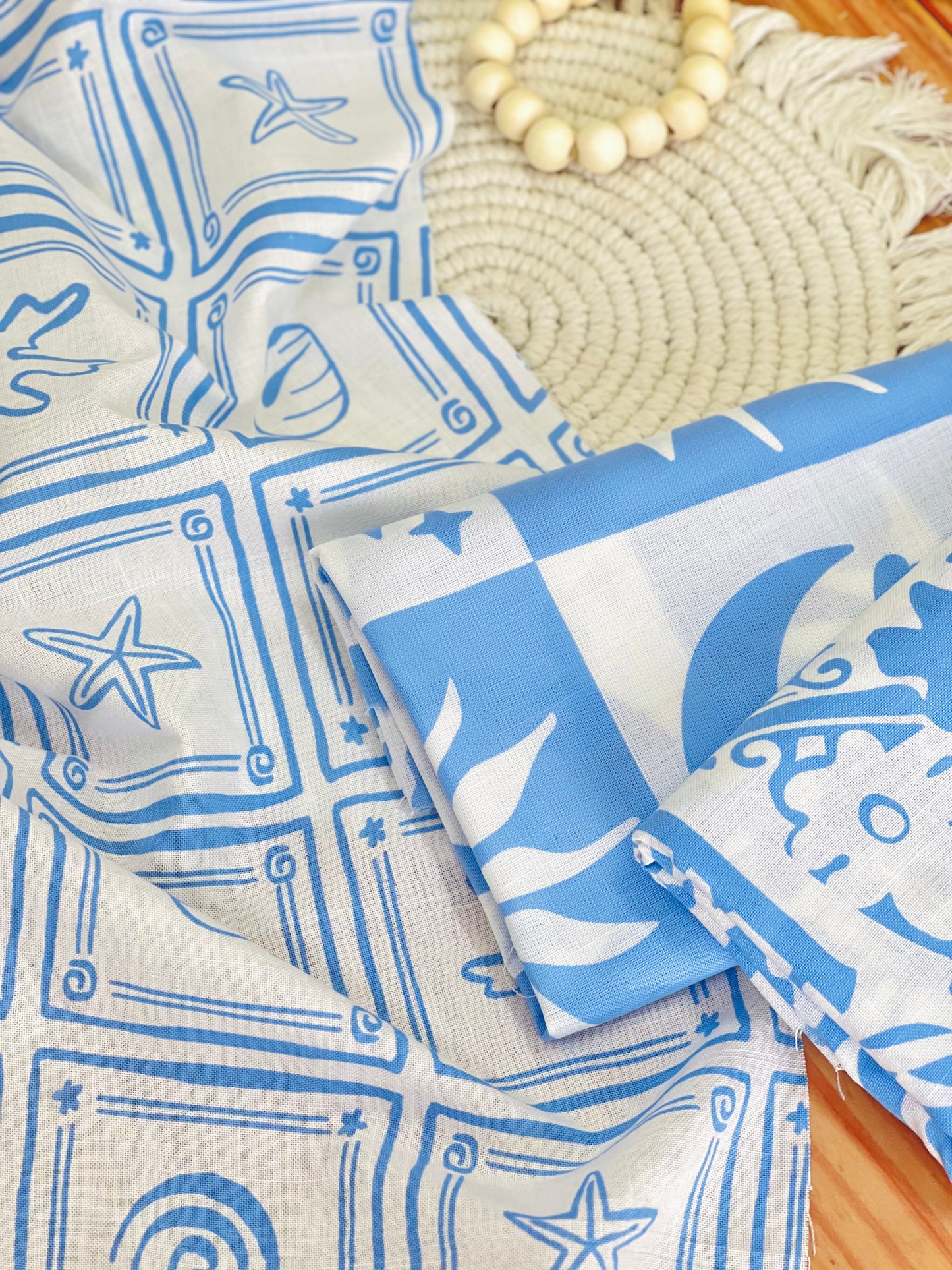 Printed Linen Santorini Breeze