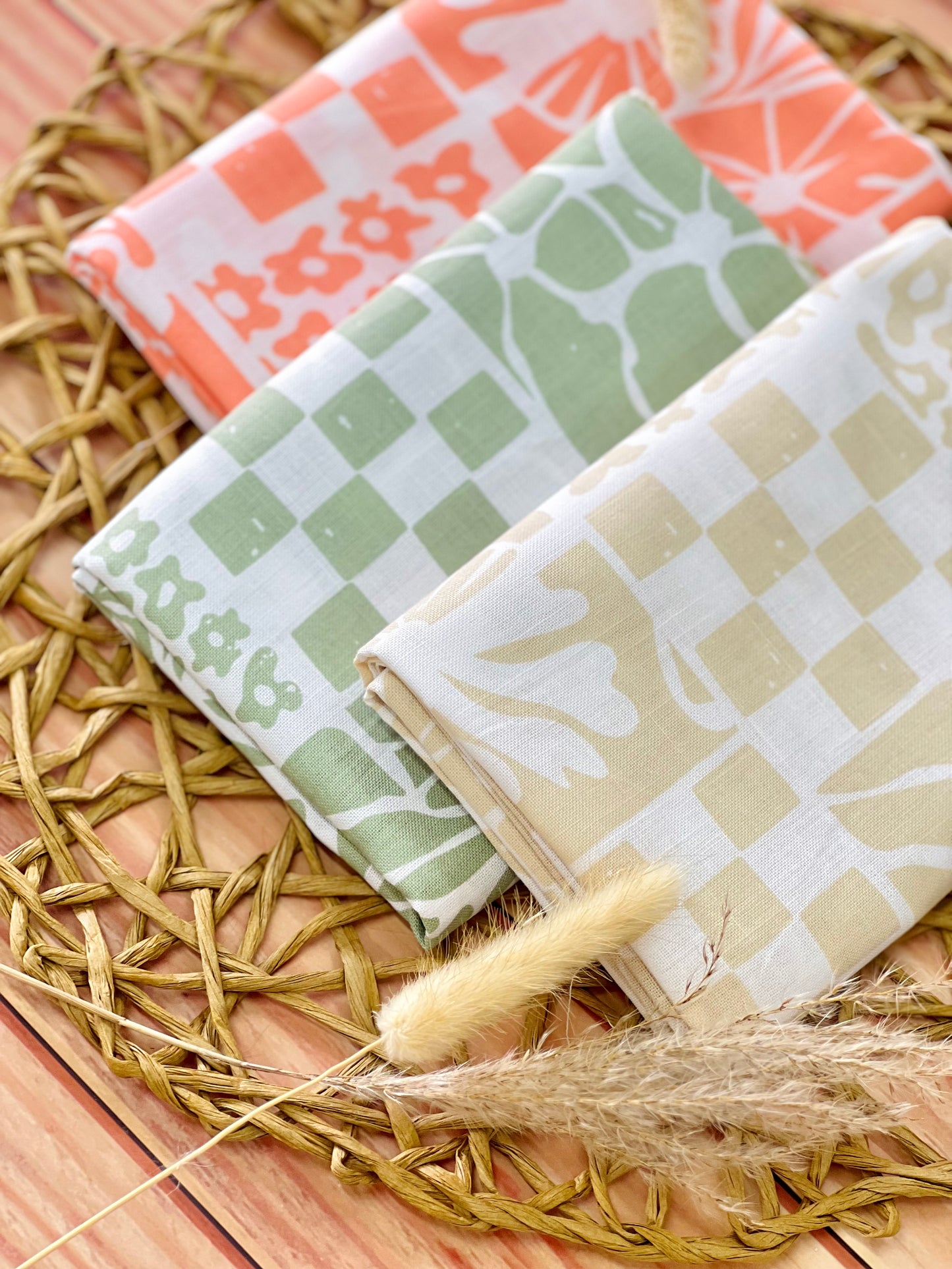 Printed Linen Pastel Mosaic
