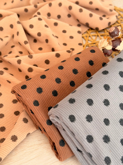 Printed Corduroy Mocha Dots