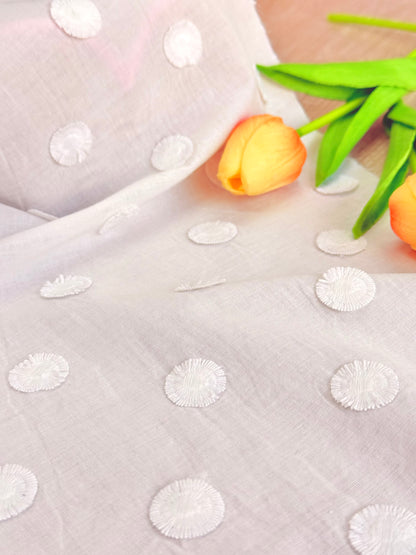 Embroidered Cotton White 28