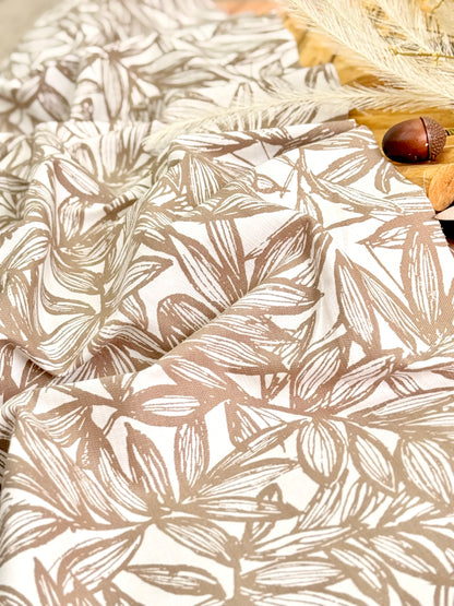 Slub Printed Linen Botanical Sketch