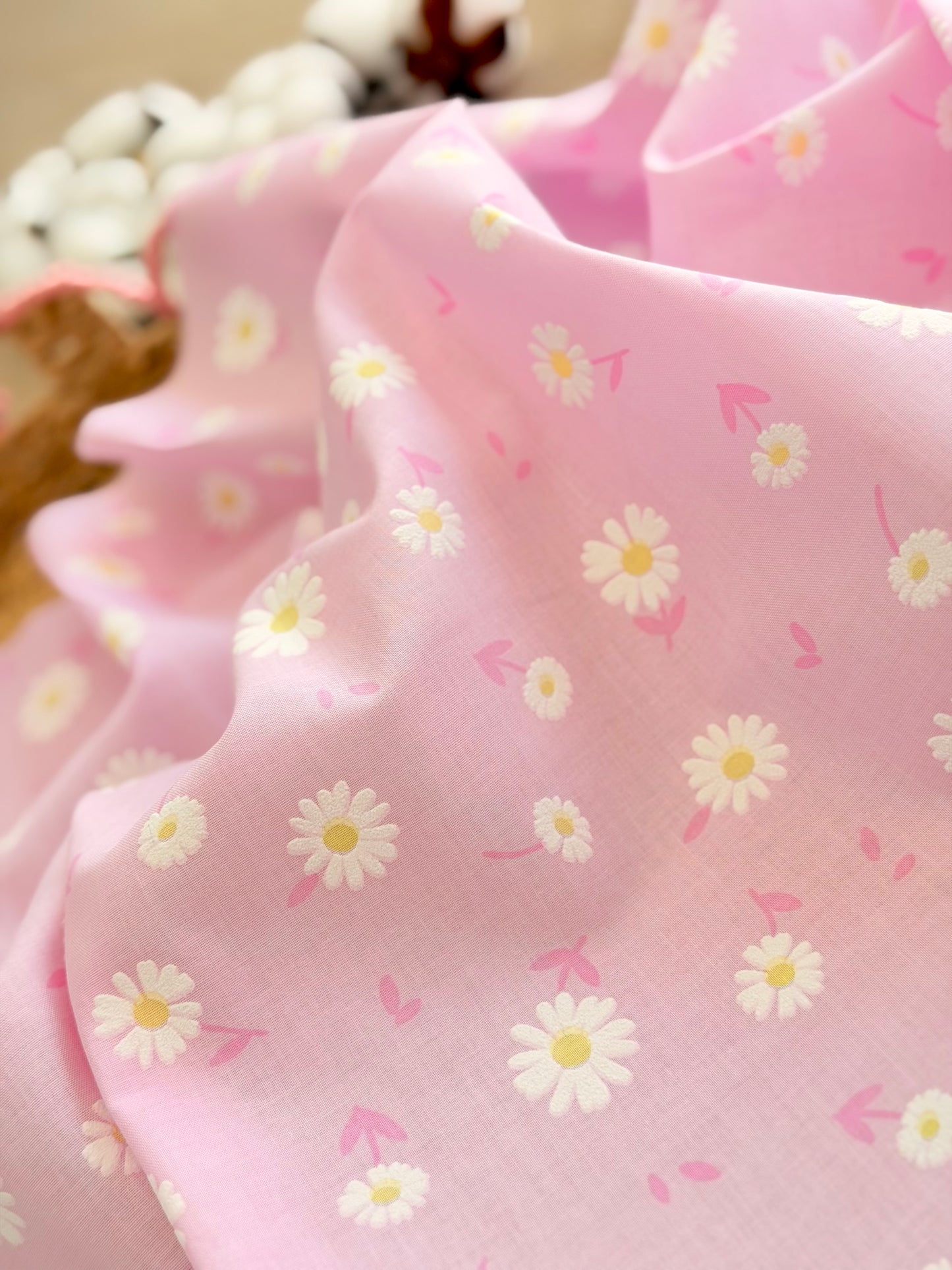 Puff Printed Cotton Daisy Blush