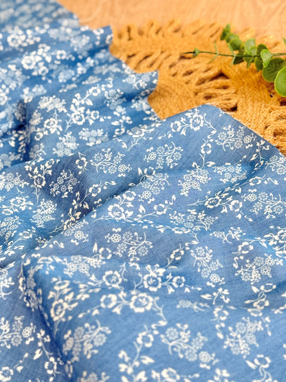 Printed Denim Cottage Bloom