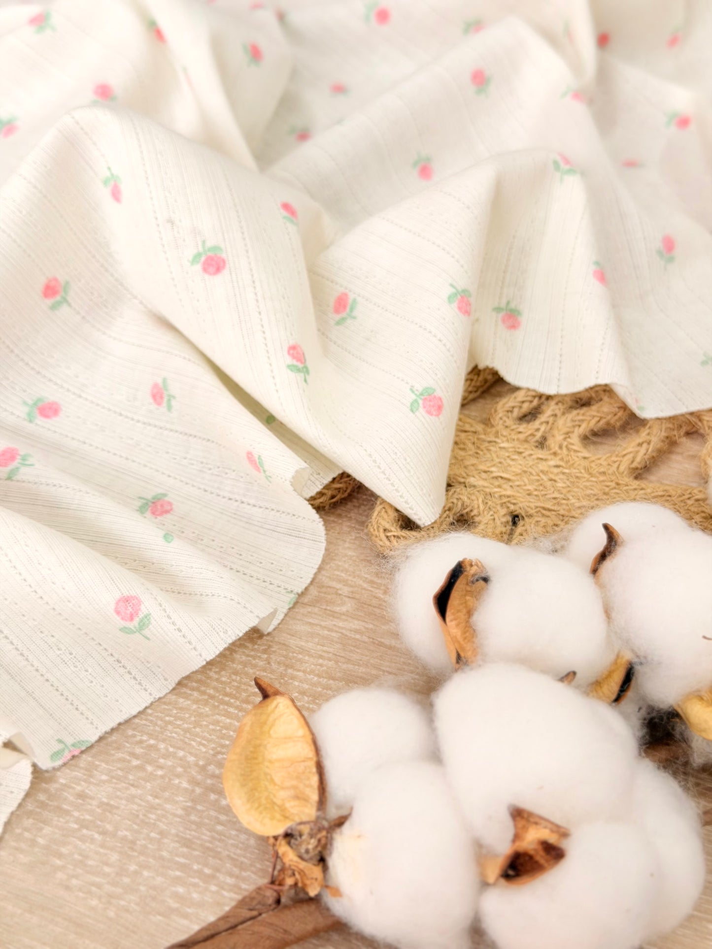 Printed Cotton Jersey Blush Petals