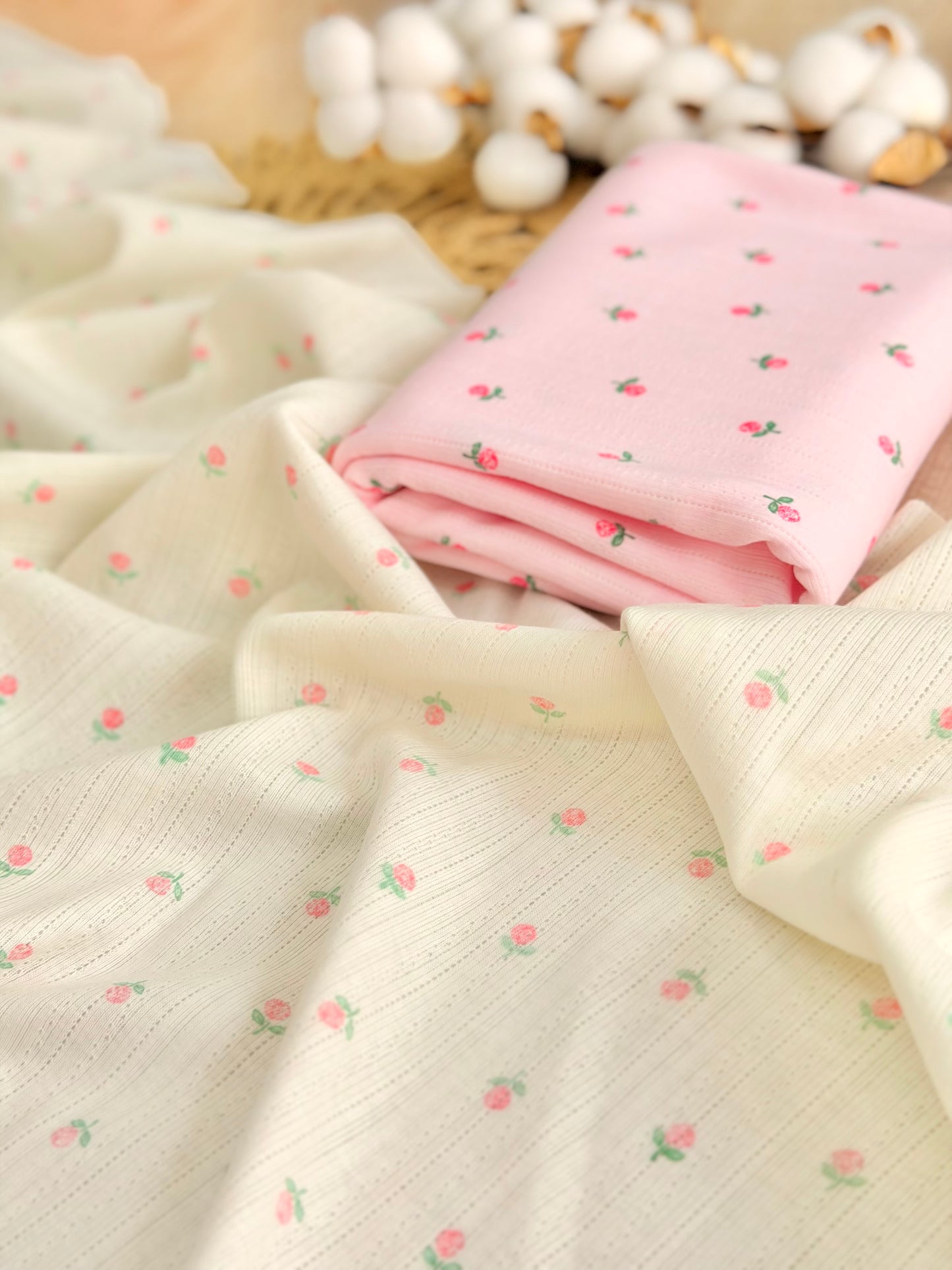 Printed Cotton Jersey Blush Petals