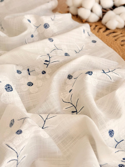 Puff Printed Cotton Blue Blossom