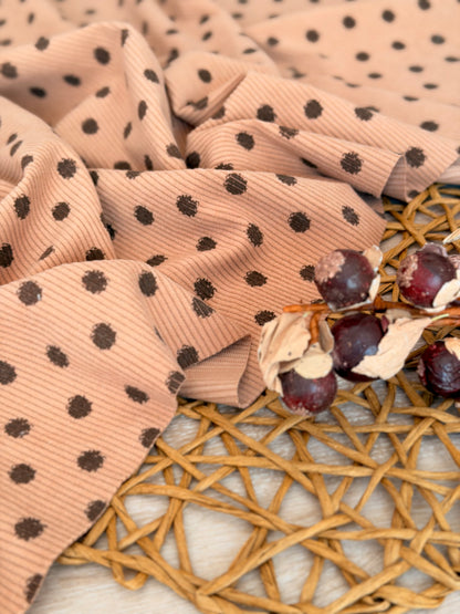 Printed Corduroy Mocha Dots