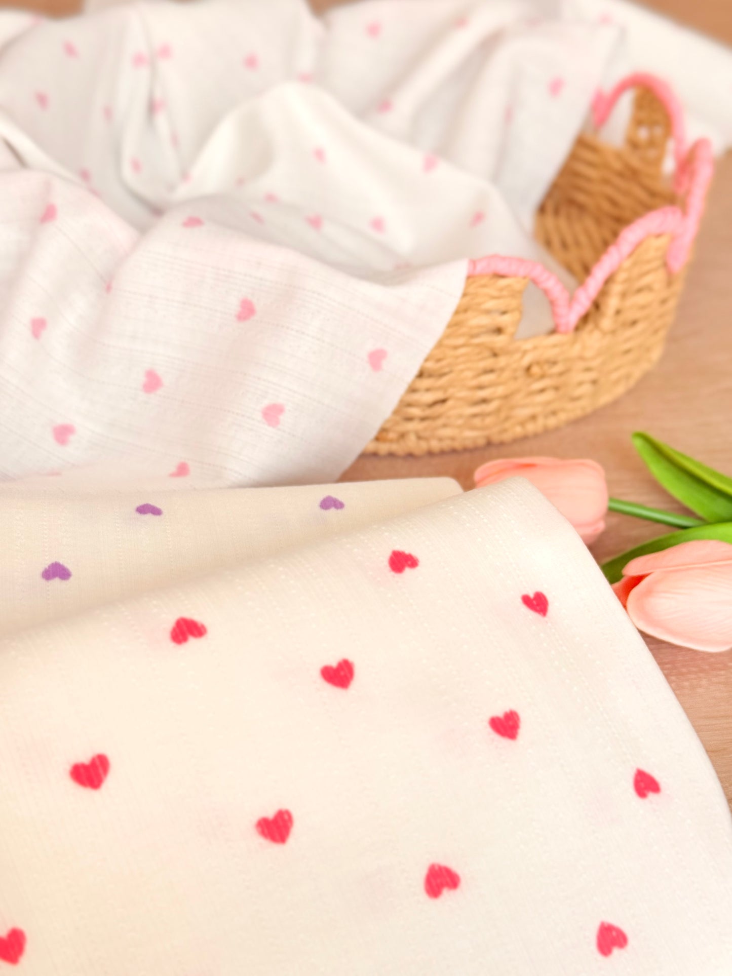 Printed Cotton Jersey Little Hearts