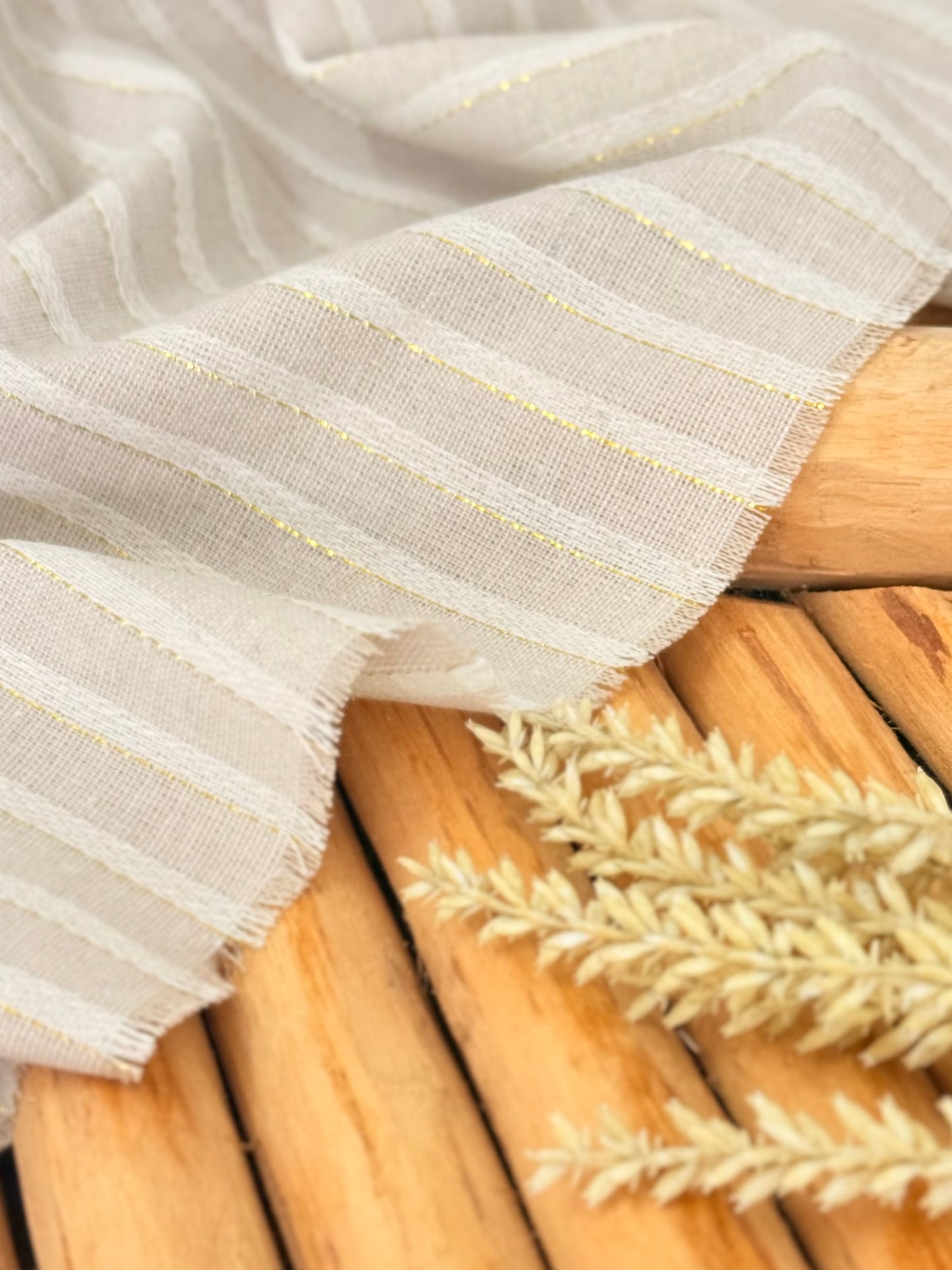 Artisanal Linen Lurex Stripes