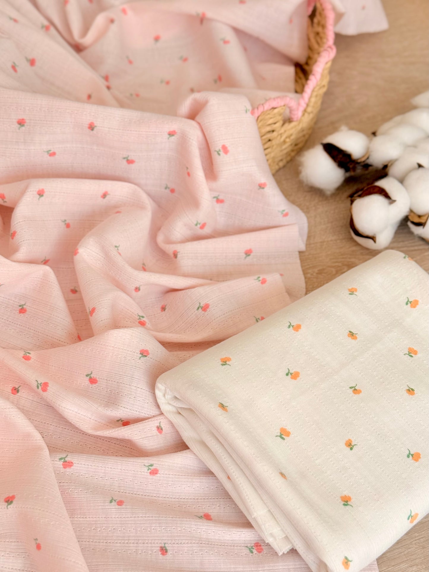 Printed Cotton Jersey Tiny Roses