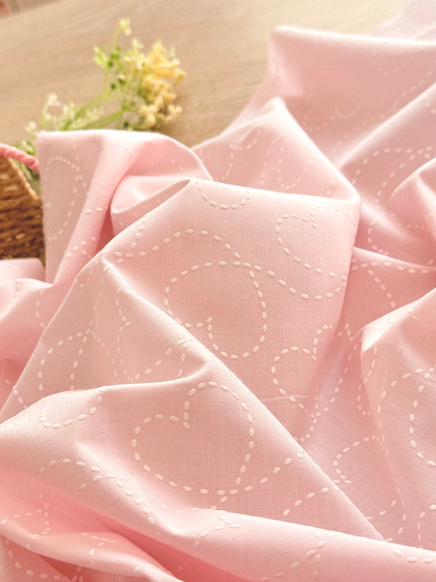 Puff Printed Cotton Stitched Hearts