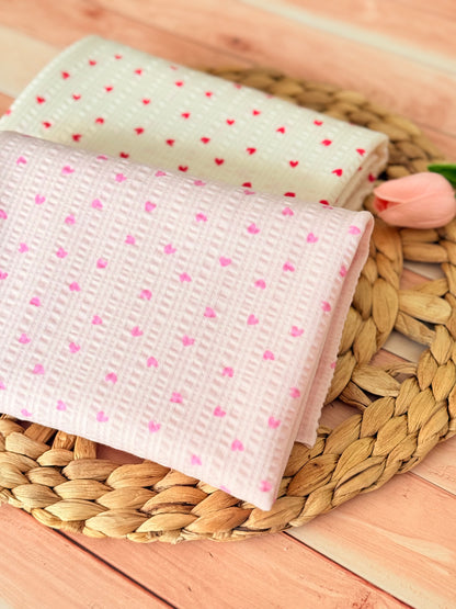 Knitted Seersucker Hearts