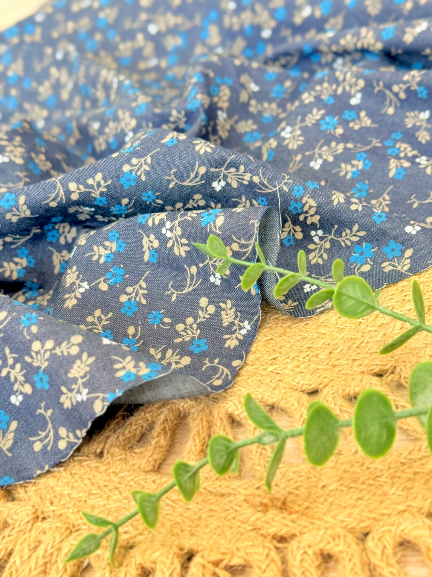 Printed Denim Bluebell Garden