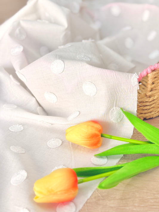 Embroidered Cotton White 28