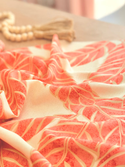Printed Linen Coral Whisper