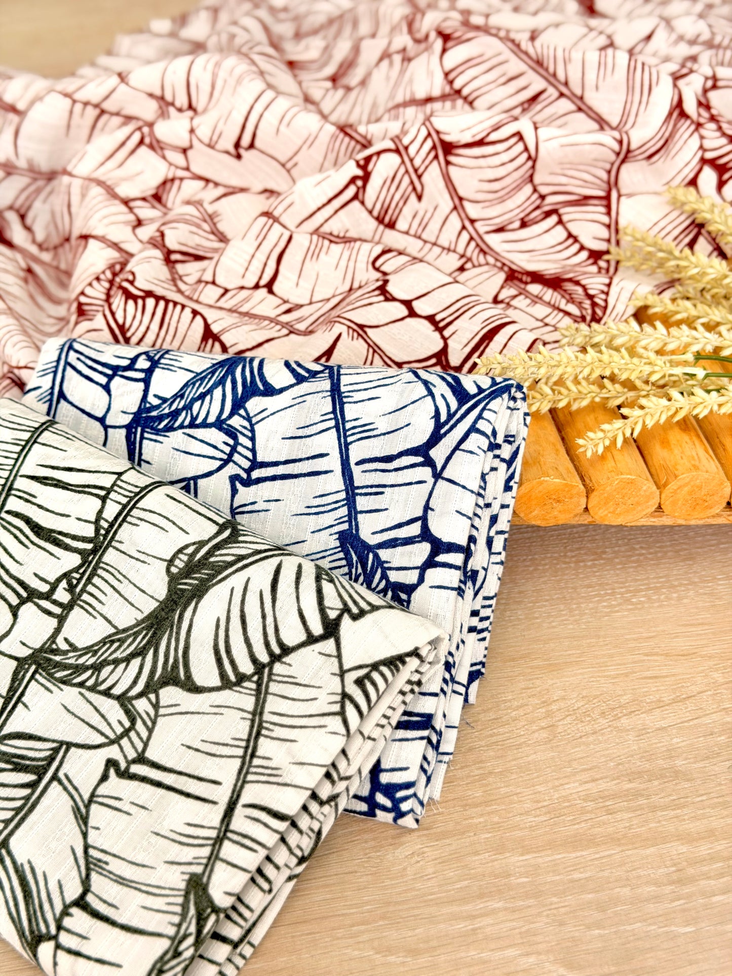 Embroidered Cotton Banana Grove