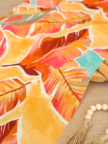 Printed Linen Flame Palms