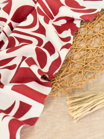 Printed Slub Linen Palma Brava