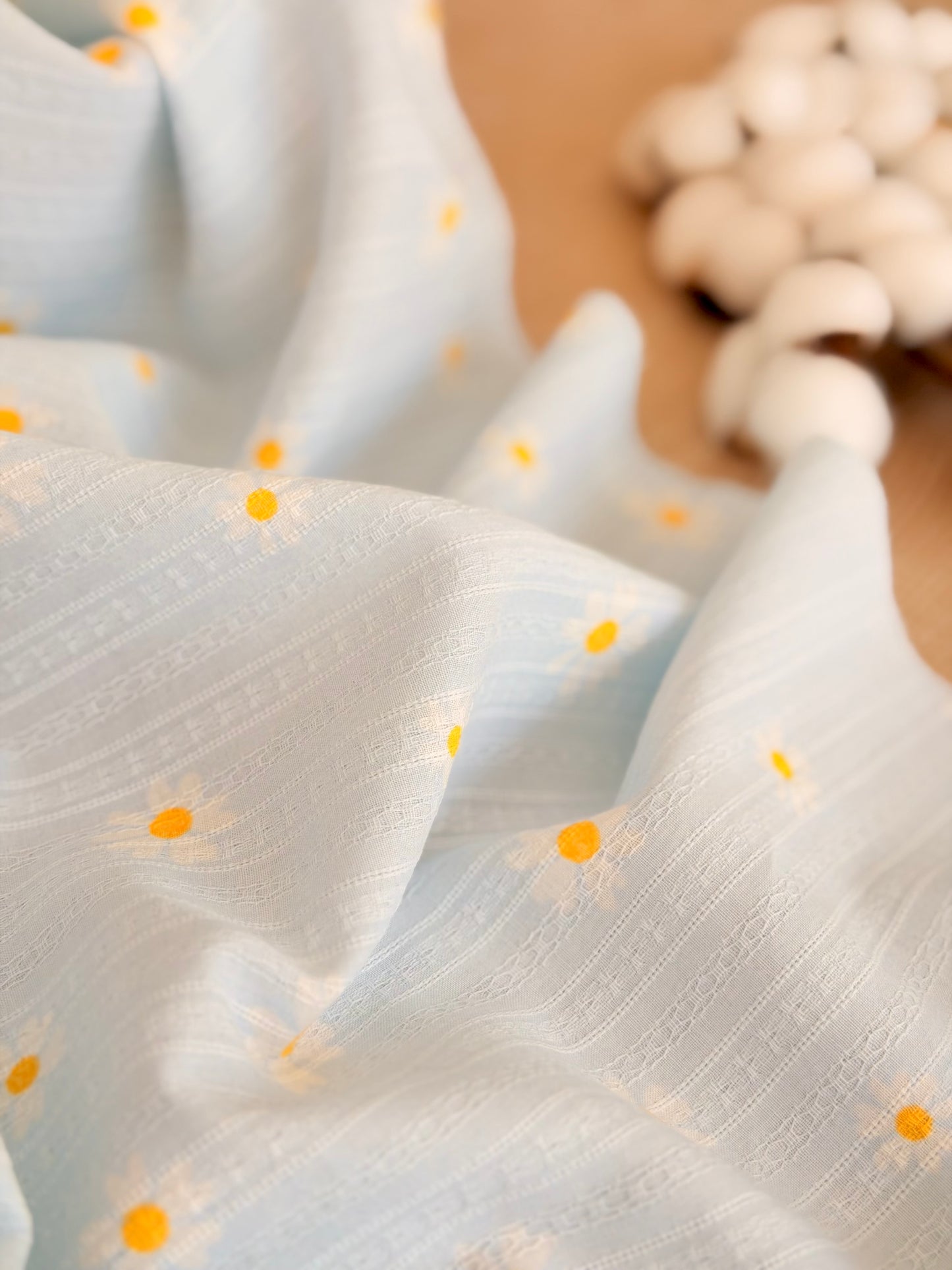 Embroidered Cotton Daisy Blush