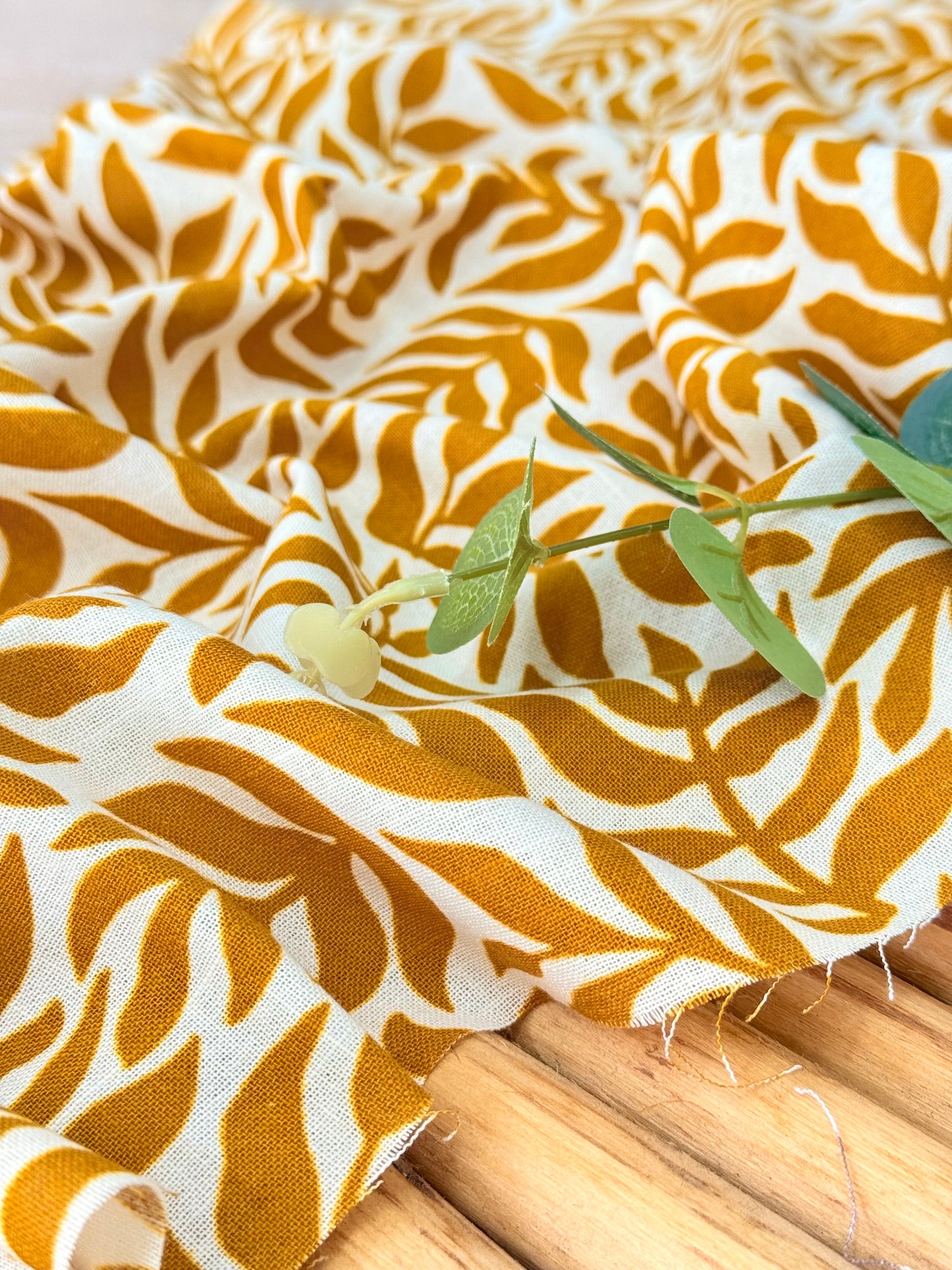 Printed Linen Leaf Harmony