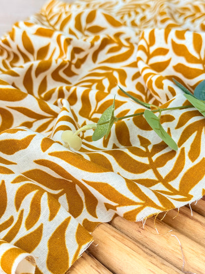 Printed Linen Leaf Harmony